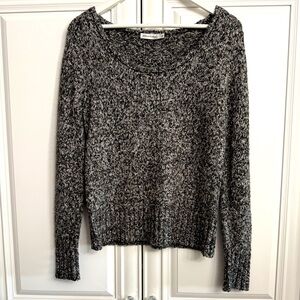 Revolution Size Medium Heather Grey Scoop Neck Long Sleeve w/Button Cuff Sweater
